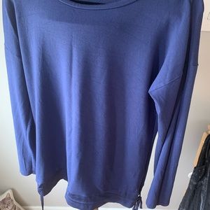Talbots medium blue top with side ties.  NWOT